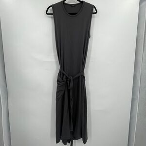 Joseph "Sunny" Women's Dark Gray Cotton Jersey Tie Wrap Dress Size XL